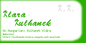 klara kulhanek business card